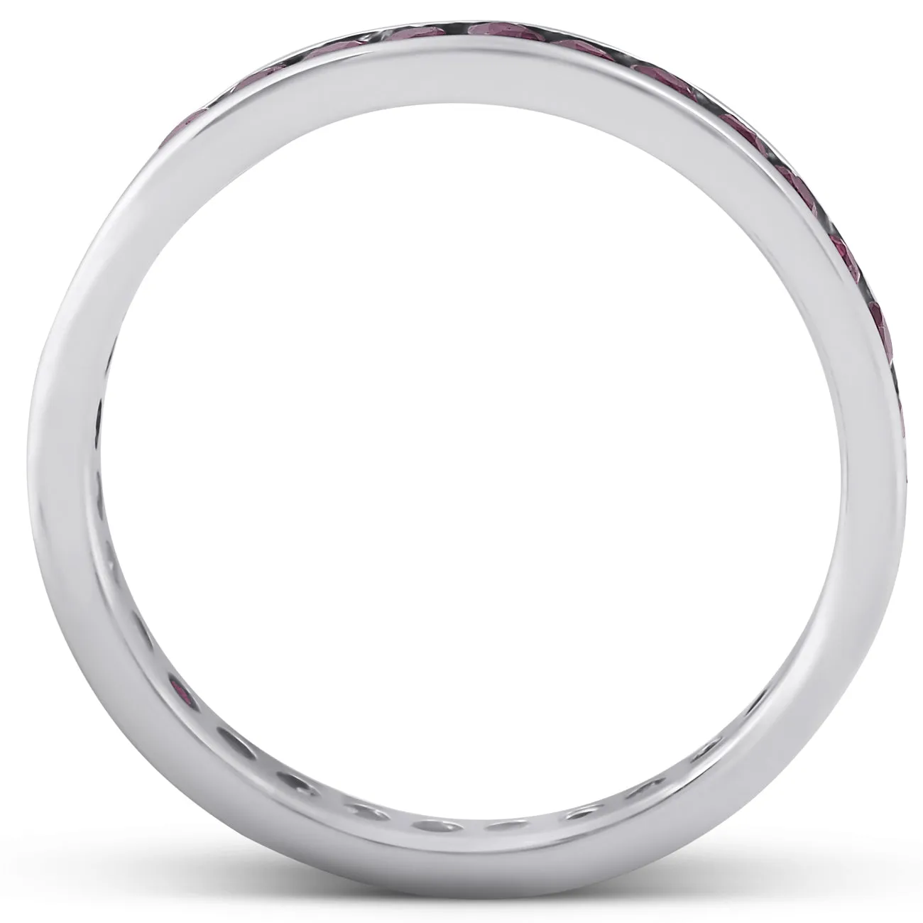 1 1/10ct Ruby Channel Set Eternity Wedding Ring 14K White Gold