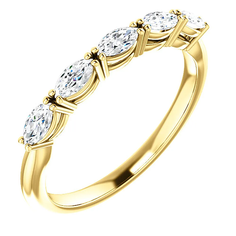 1 1/2Ct Oval Moissanite Wedding Ring Available in White, Yellow or Rose Gold