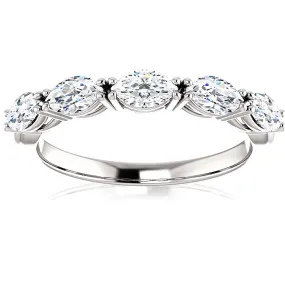 1 1/2Ct Oval Moissanite Wedding Ring Available in White, Yellow or Rose Gold