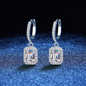 1.0 CTW Amie Emerald Drop Earrings Moissanite