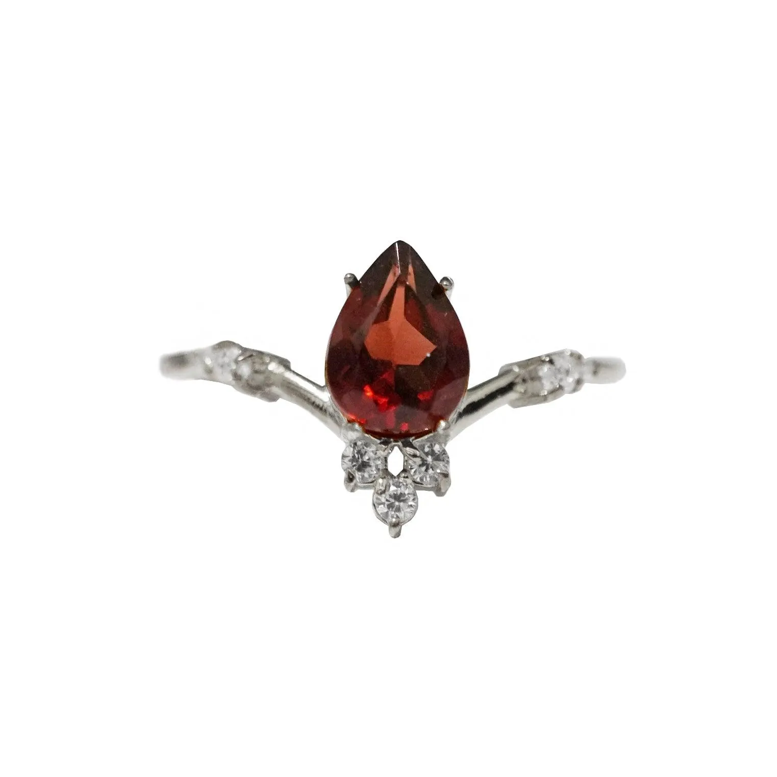 10K Garnet Blossom Ring