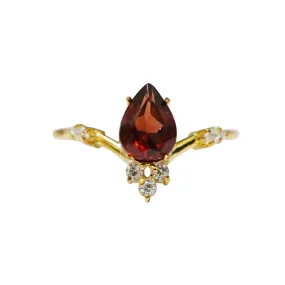 10K Garnet Blossom Ring