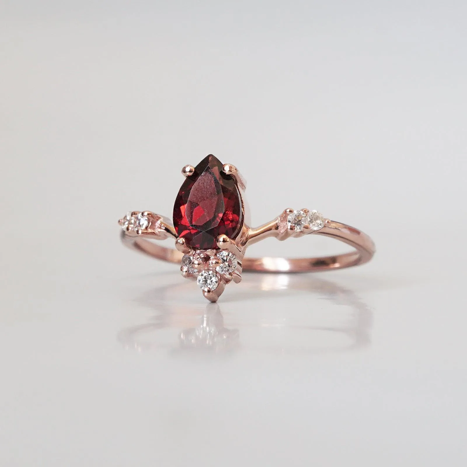 10K Garnet Blossom Ring