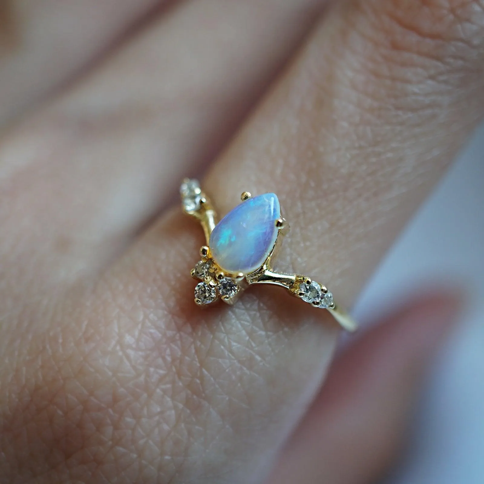 10K Opal Blossom Ring