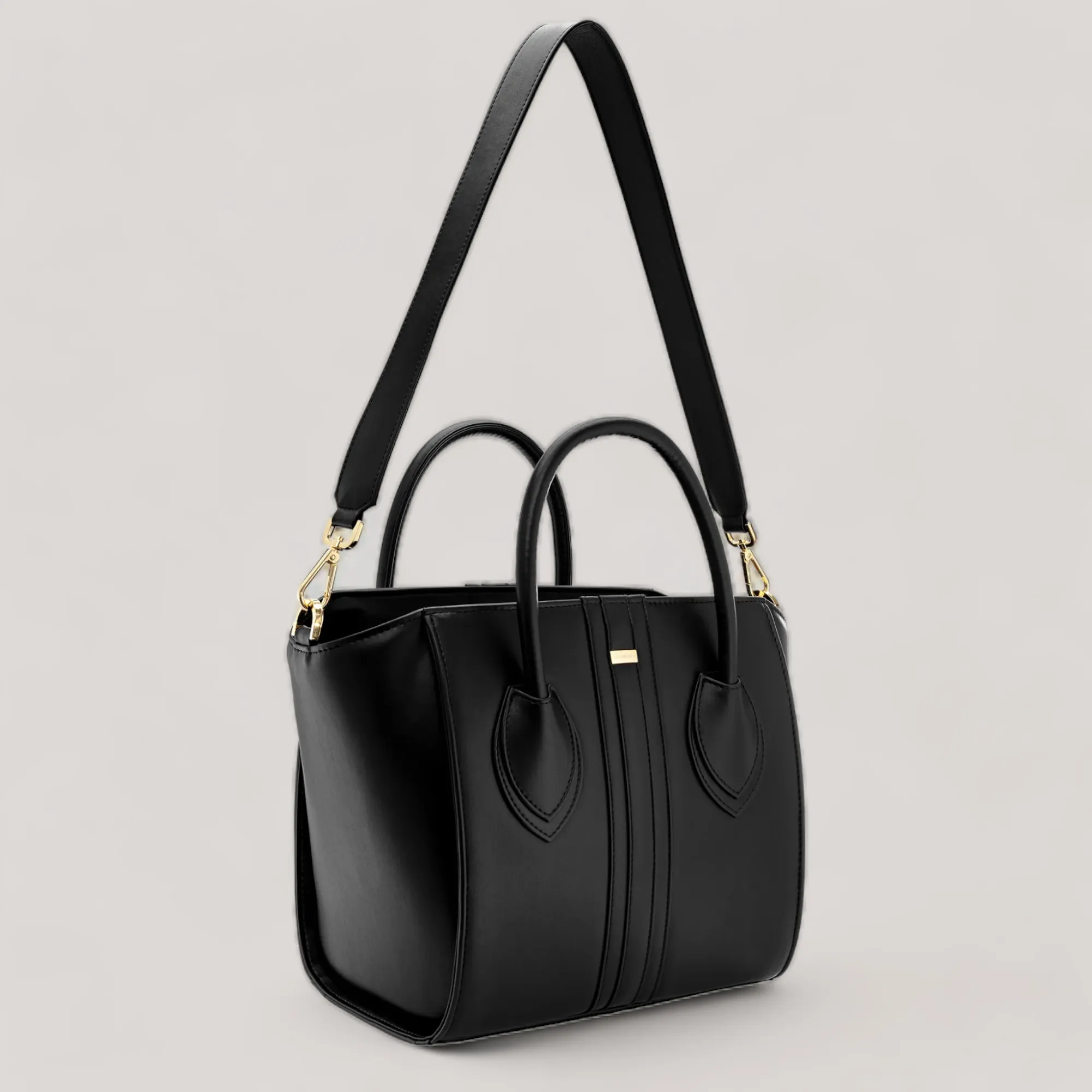 1.4 - Midi Tote Bag - Black Ink Corn Leather