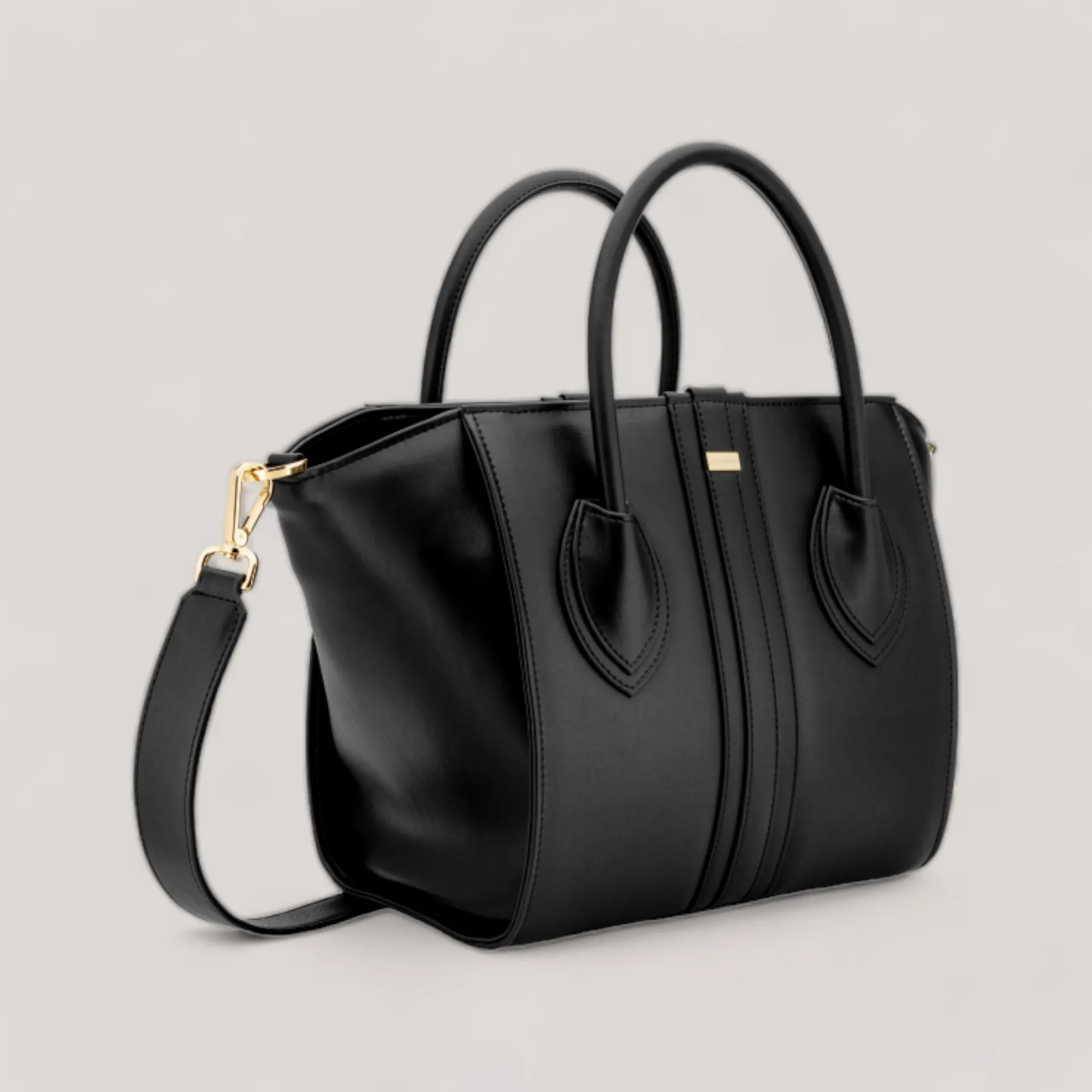 1.4 - Midi Tote Bag - Black Ink Corn Leather