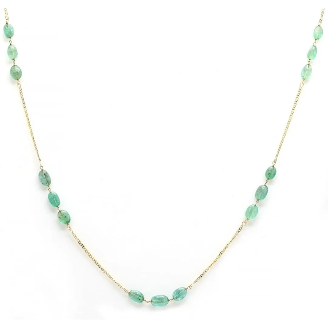 18K Gold Emerald Necklace