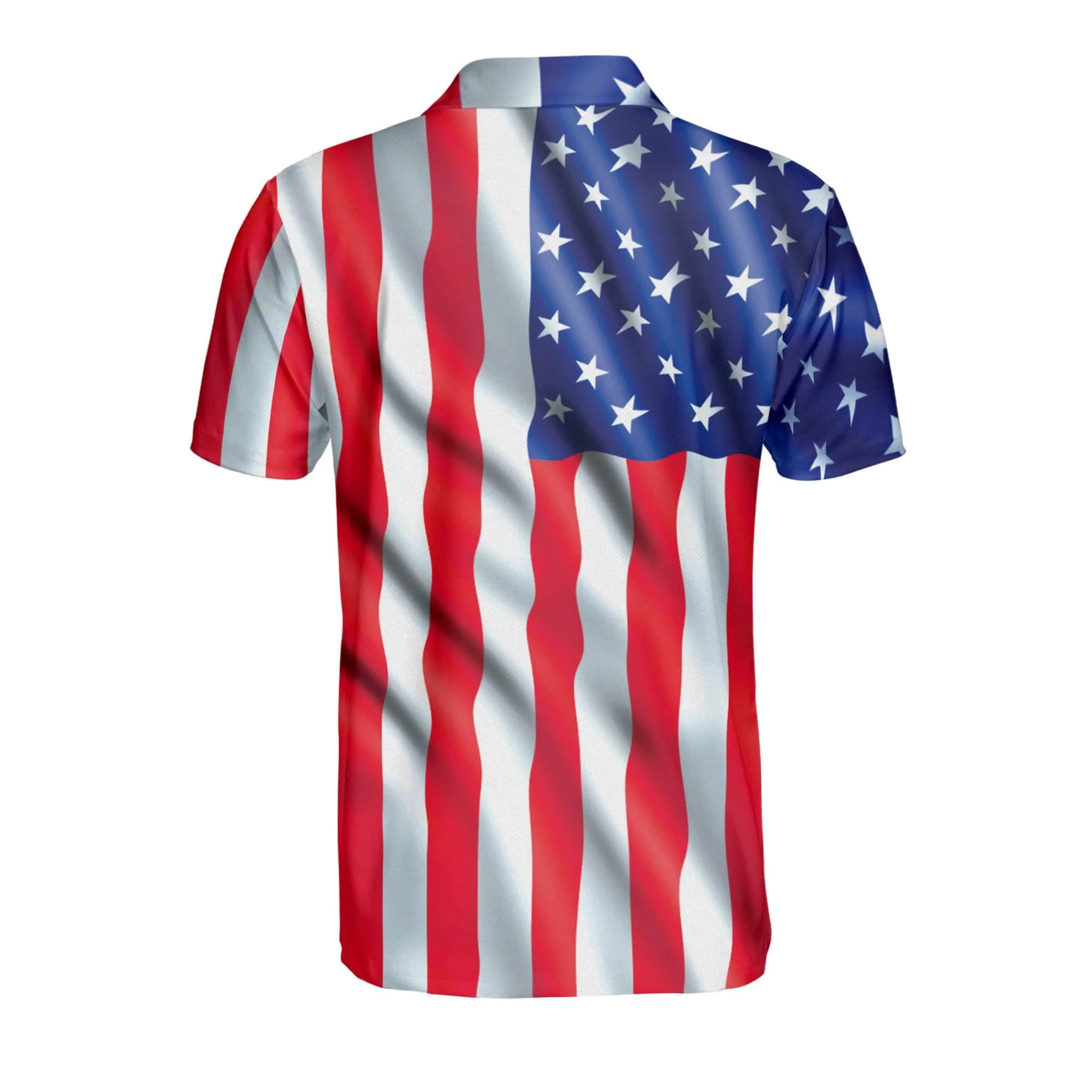 3D All Over Print American Flag Eagle Rip Cool Patriotic Polo Shirt