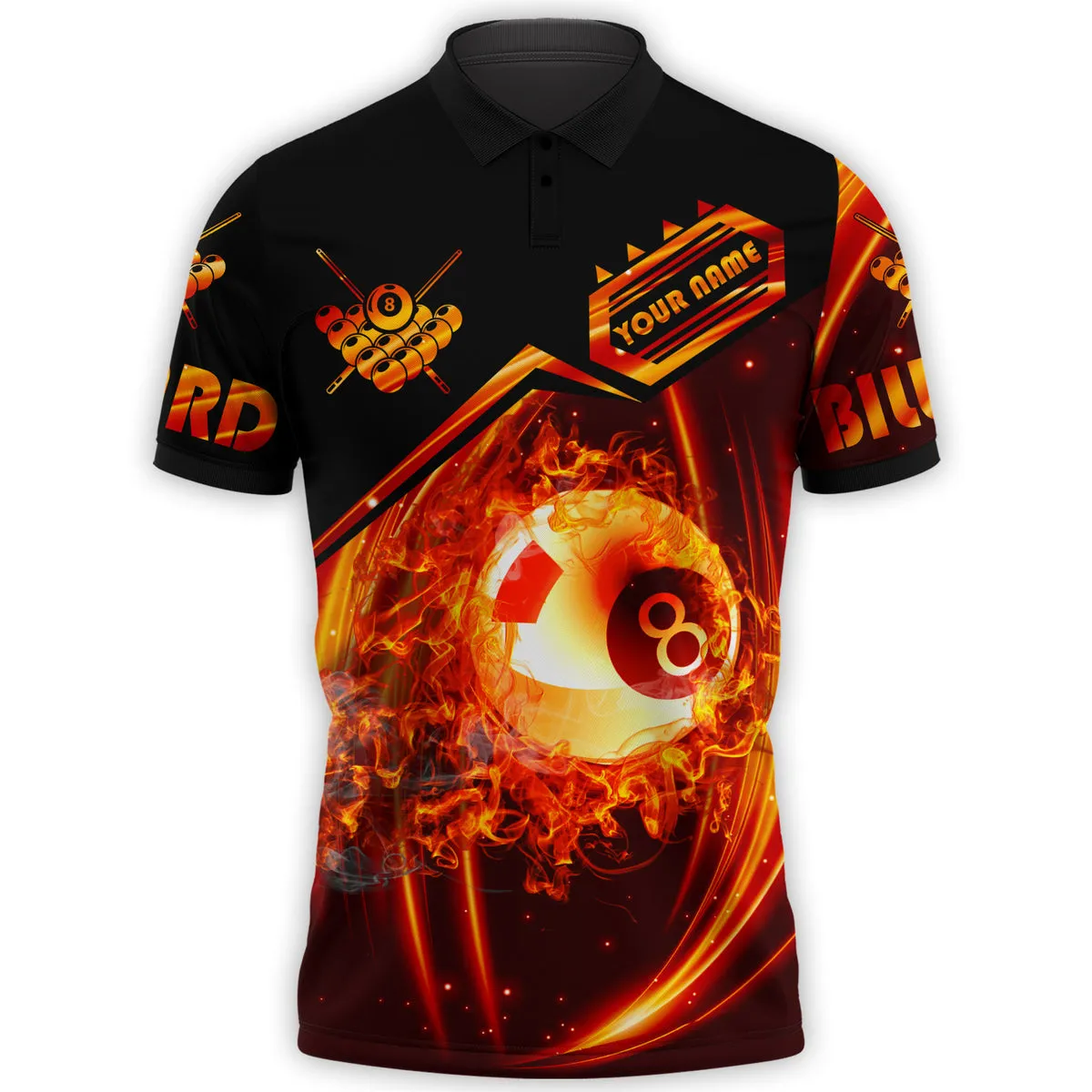 3D All Over Print Billiard Polo Shirt, Rock Strike Billiard Unisex Shirt, Billiard Gift For Him, Billiard Uniform