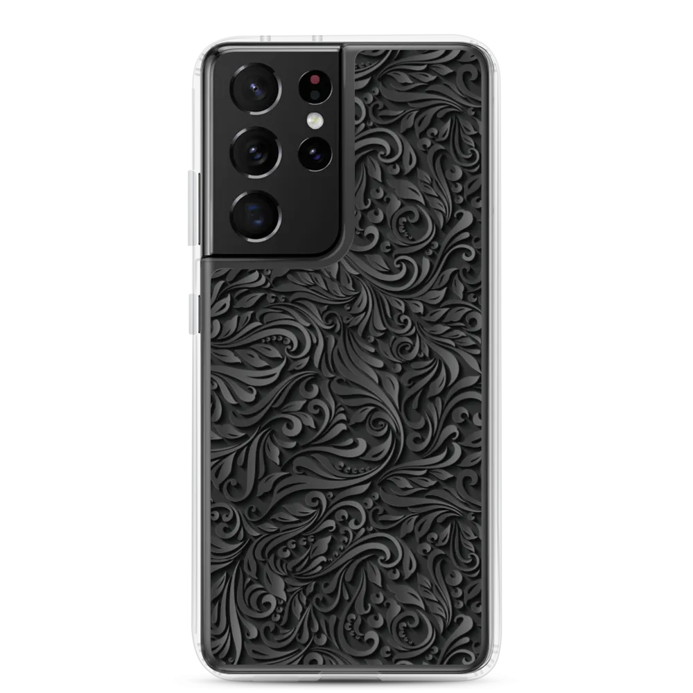 3D Black Ornament Pattern Samsung Case