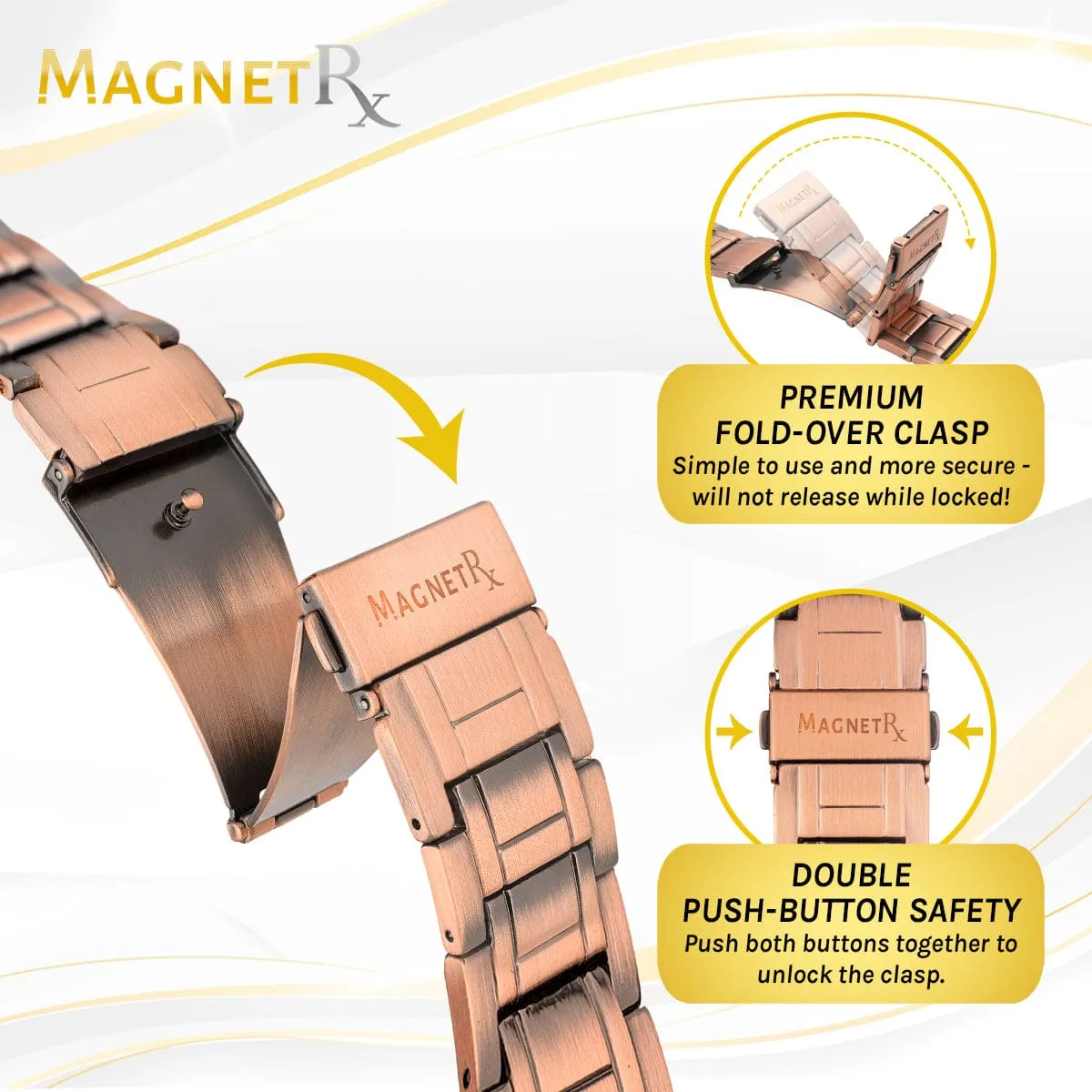 3x Strength Copper Magnetic Bracelet for Men (Stealth)