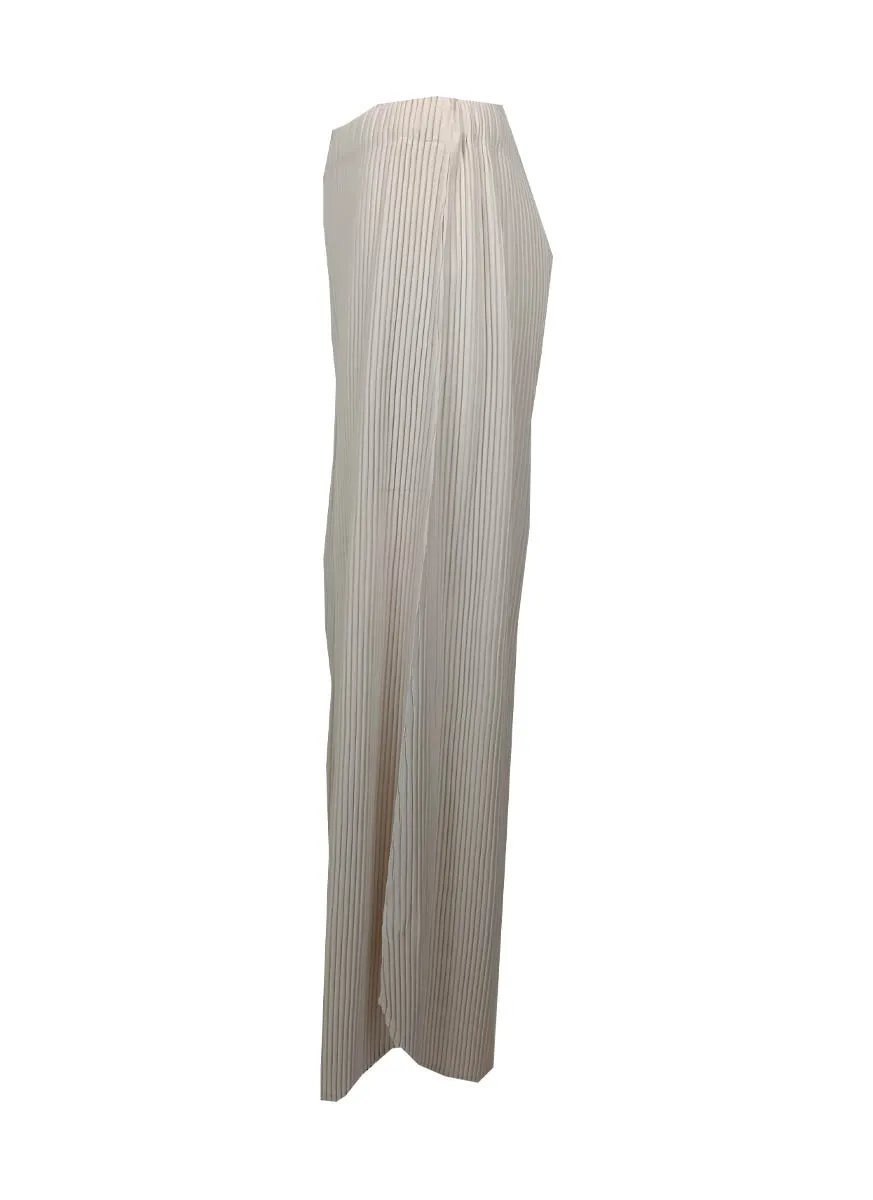 4230042 Wide Leg Pleats Pants *Cream  *Last Piece