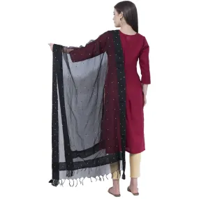 A R Silk Black Color Chandna Dupattas and Chunnis