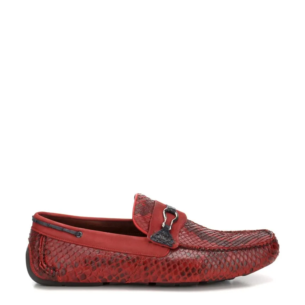 A07PMRU - Cuadra red casual fashion python driving moccasins for men