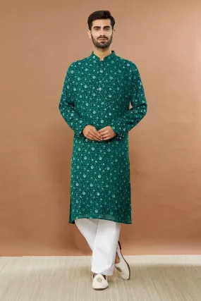 Aham Vayam's Gulistaan Embroidered Kurta Set- Rent