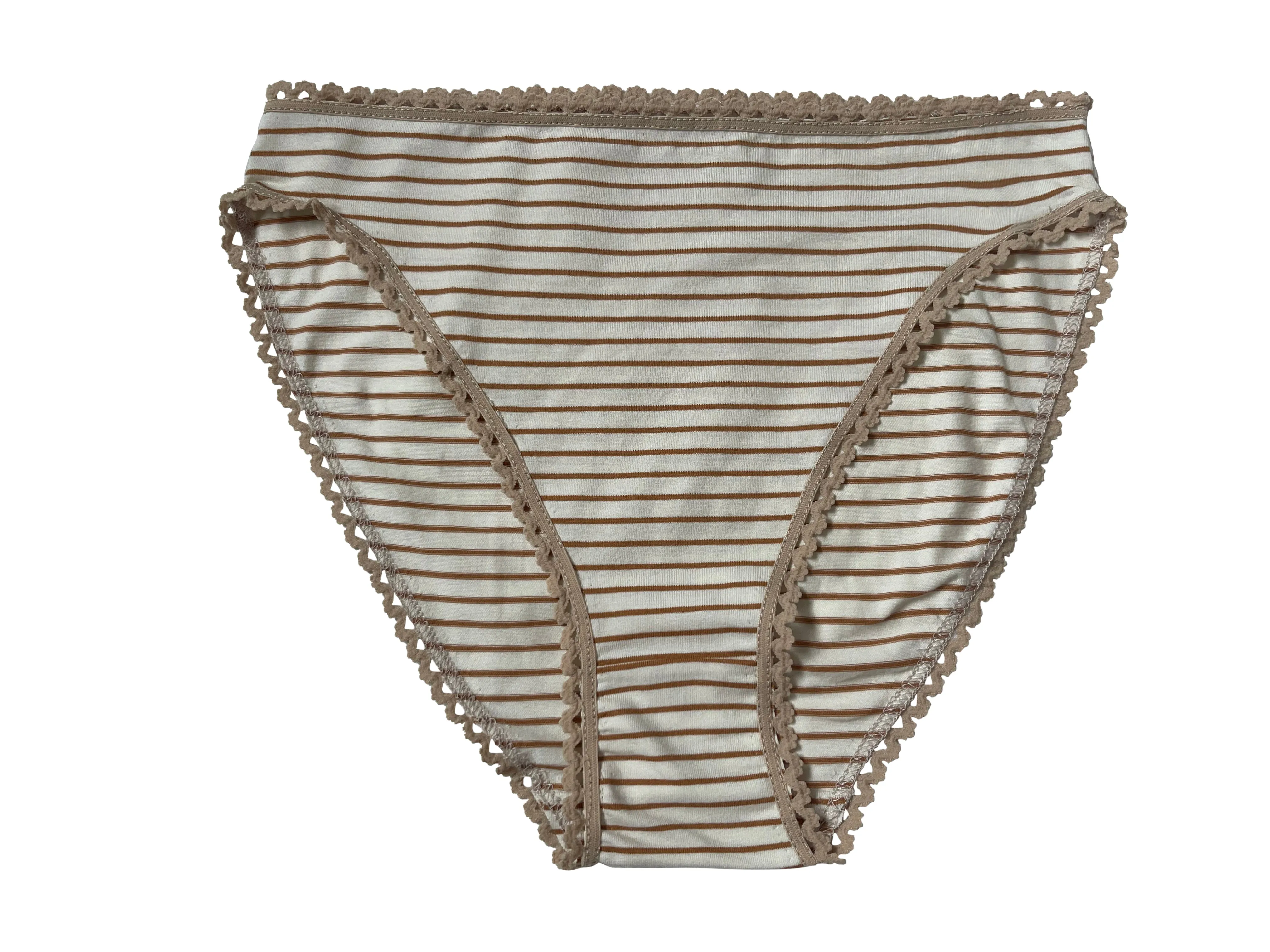 Almond Stripe High Leg Brief