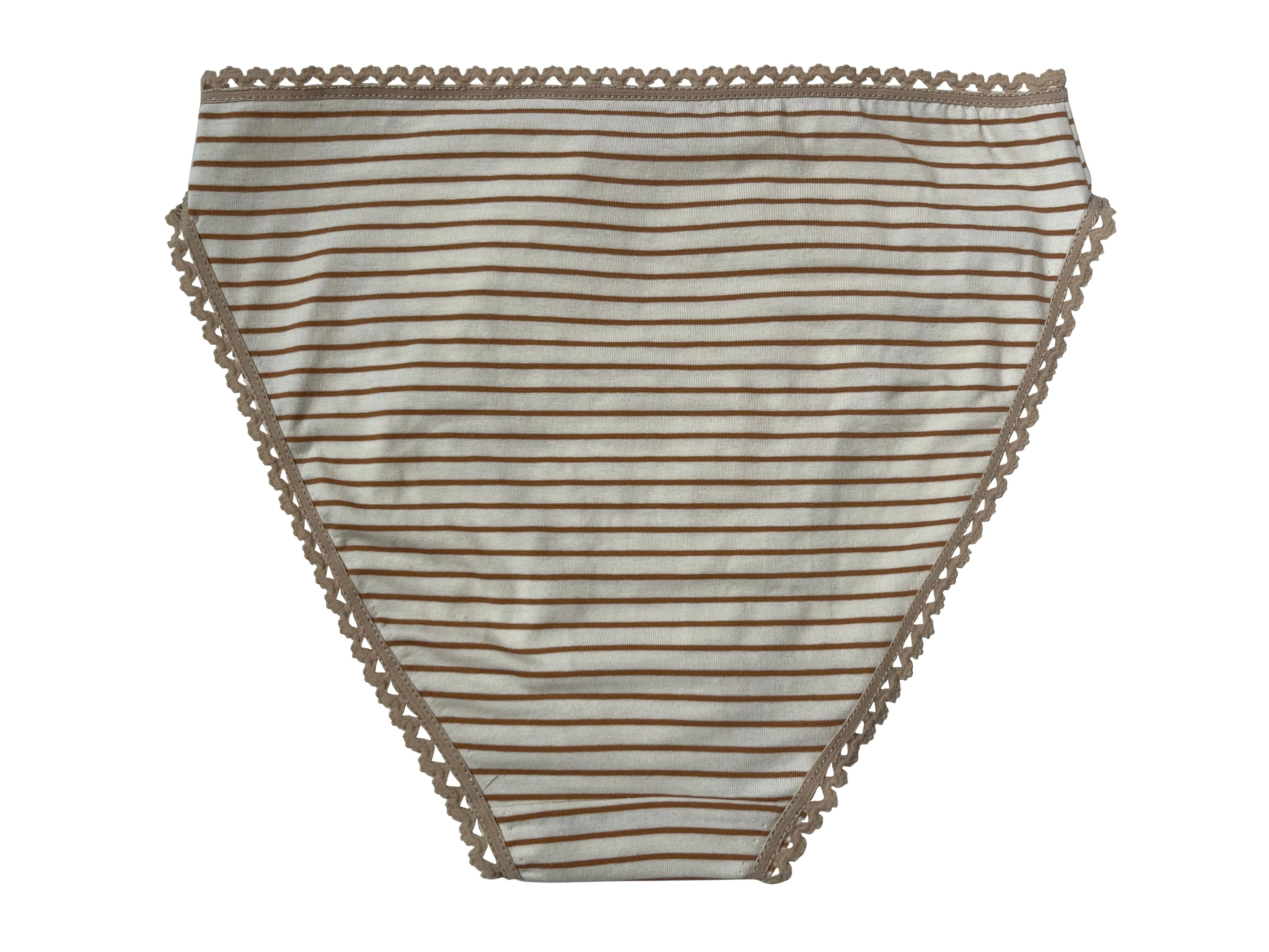 Almond Stripe High Leg Brief