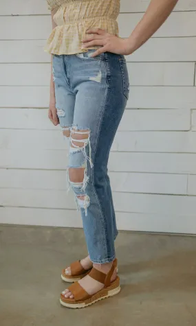 ALYSSA 90'S VINTAGE STRAIGHT DISTRESSED DENIM BY IVY & CO