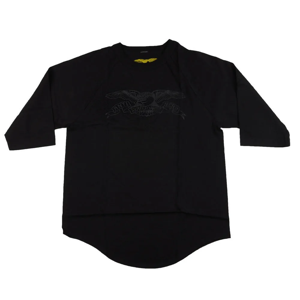 Anti-Hero Basic Eagle 3/4 Sleeve - Black/Black - Men's T-Shirt