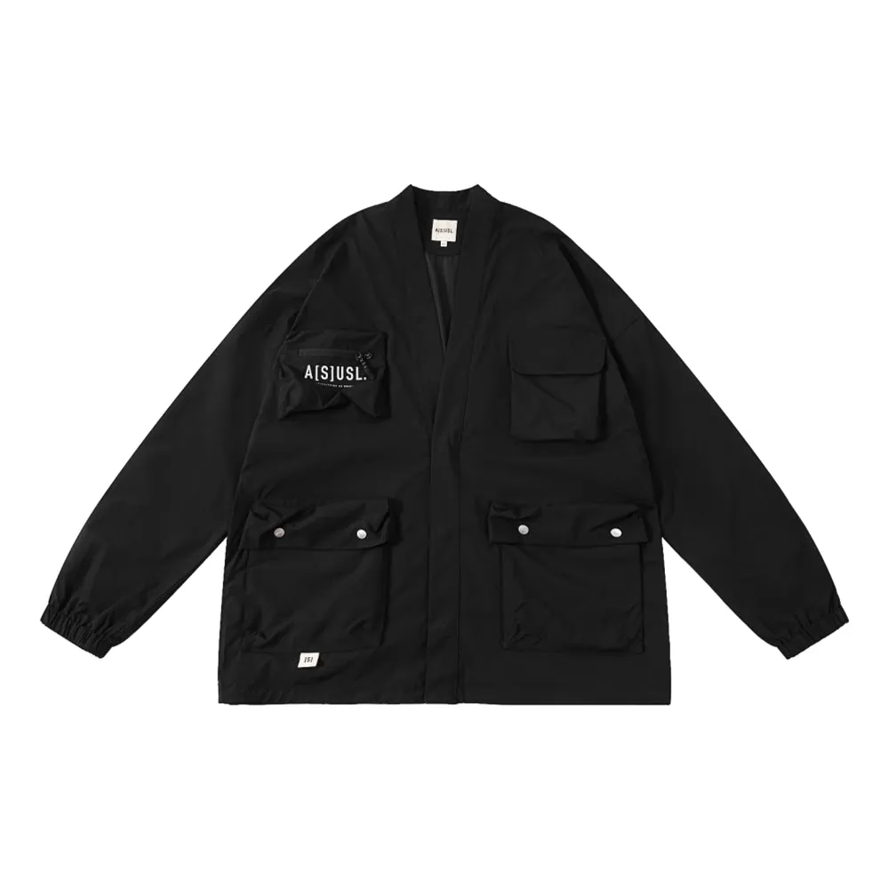 A[S]USL MULTI POCKETS KIMONO-BLACK