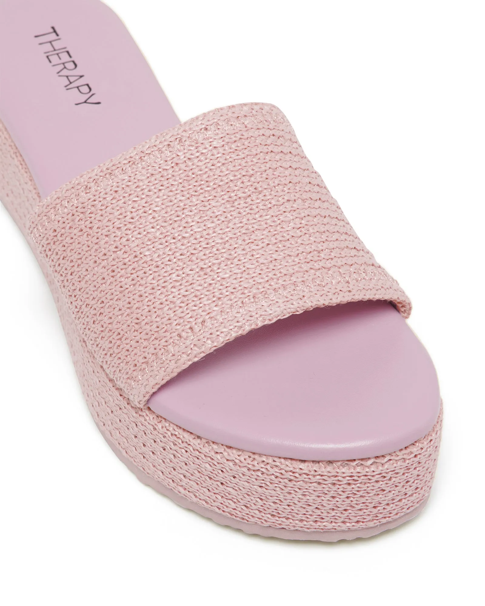 Avery Flatform Sandal Pink Raffia