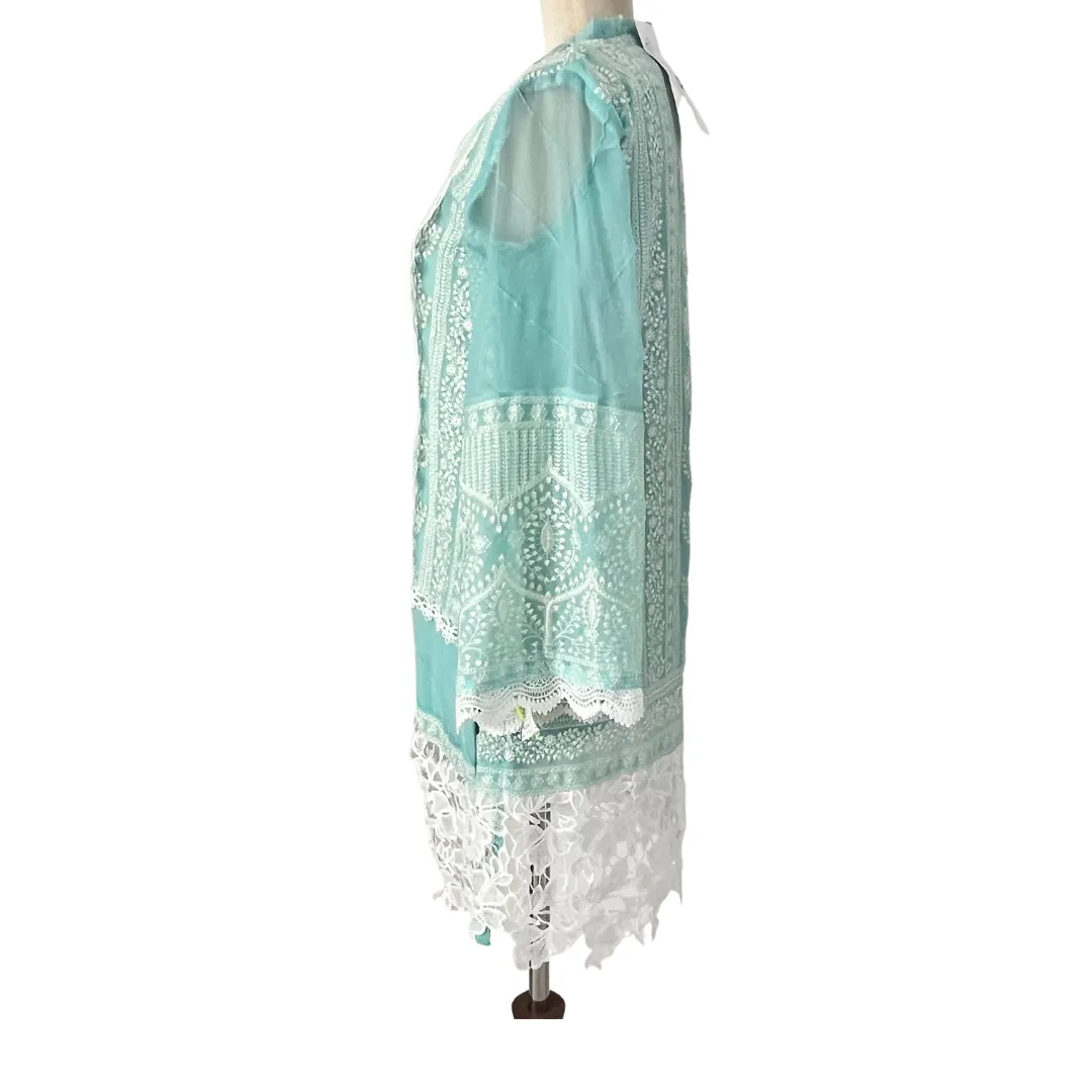 Ayesha Somaya Turquoise & White Embroidered Kurta | Brand New |