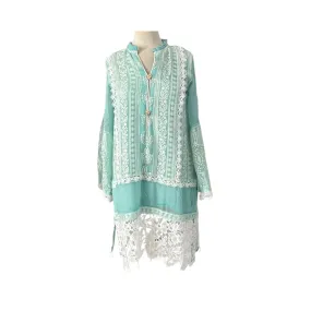 Ayesha Somaya Turquoise & White Embroidered Kurta | Brand New |