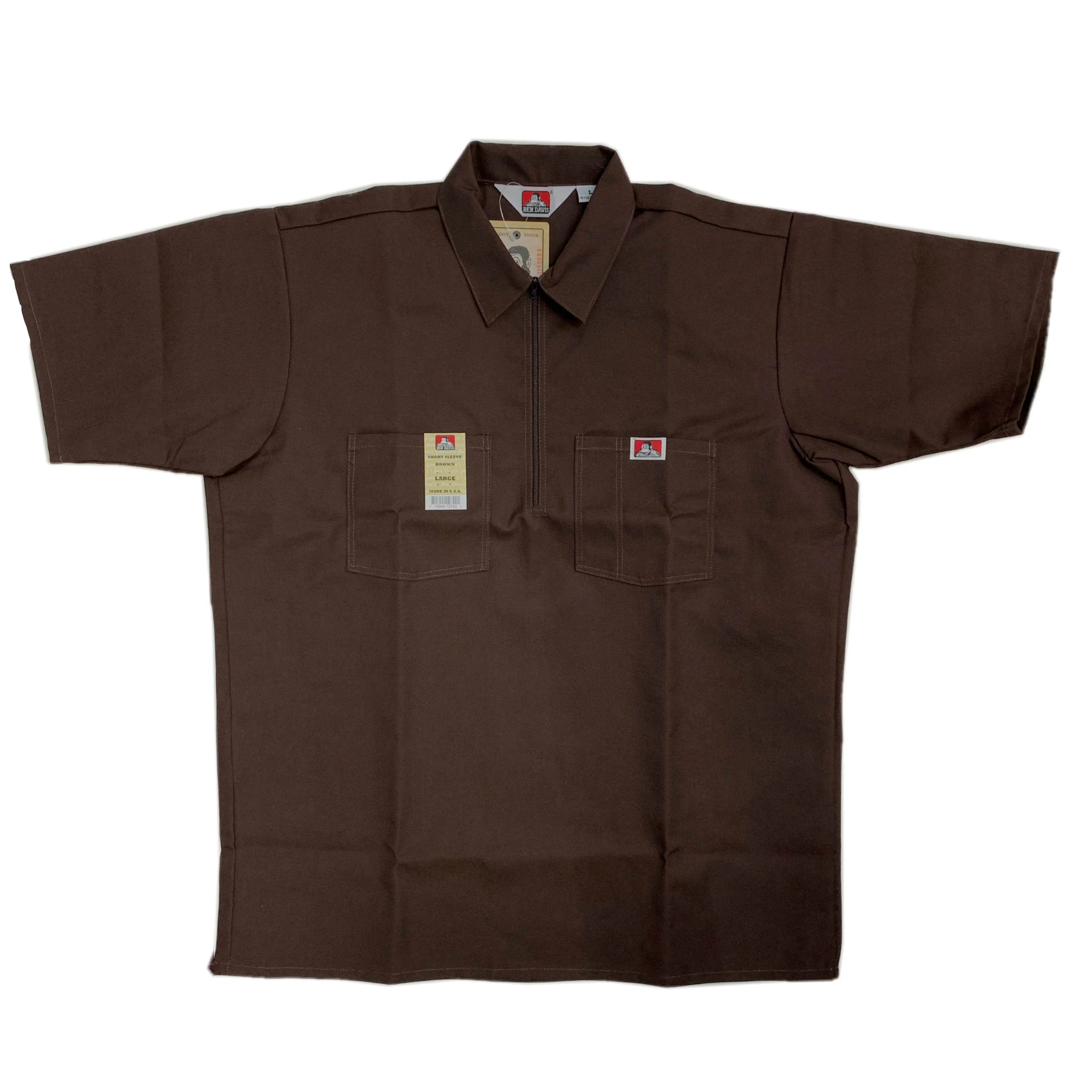 Ben Davis Short Sleeve Solid 1/2 Zip Shirt