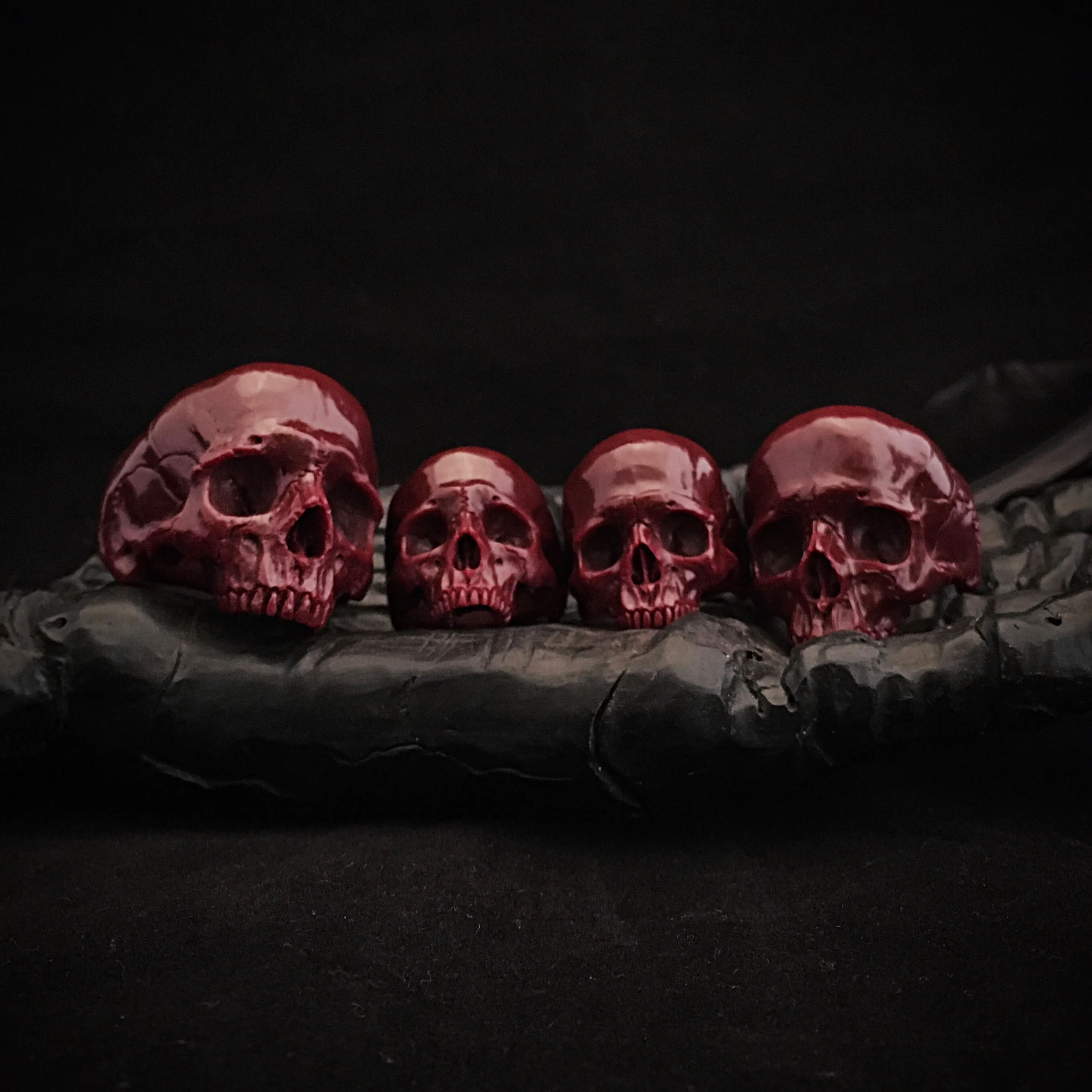 Blood Marble Skull Ring