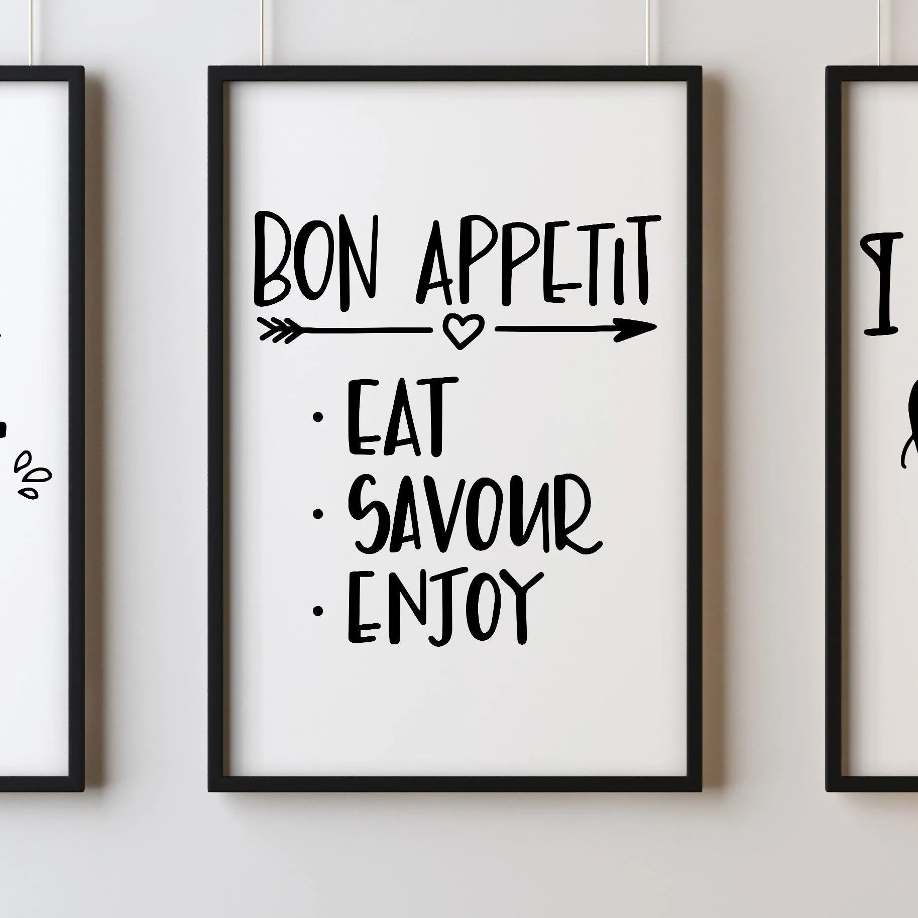 Bon Appetit Eat Savour Enjoy A4 A3 A2 Posters Wall Art Home