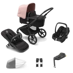 Bugaboo Fox 5, Cabriofix i-Size and Base Travel System - Black/Midnight Black/Morning Pink