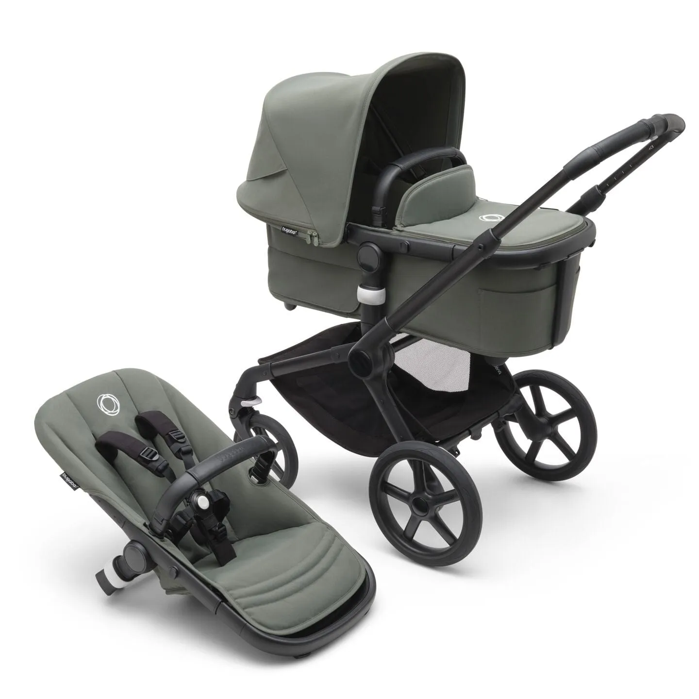 Bugaboo Fox 5, Pebble 360 PRO and Base Travel System - Black/Forest Green/Forest Green