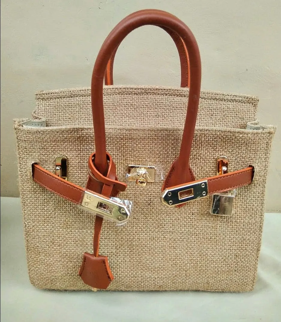 Burlap Birkin Mix Leather