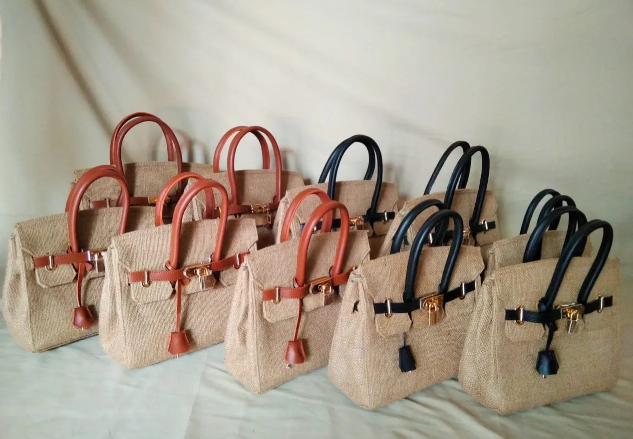 Burlap Birkin Mix Leather