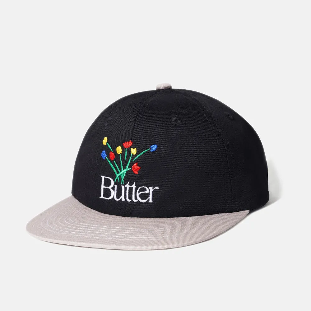 Butter Goods - Bouquet 6 Panel Cap - Black / Tan