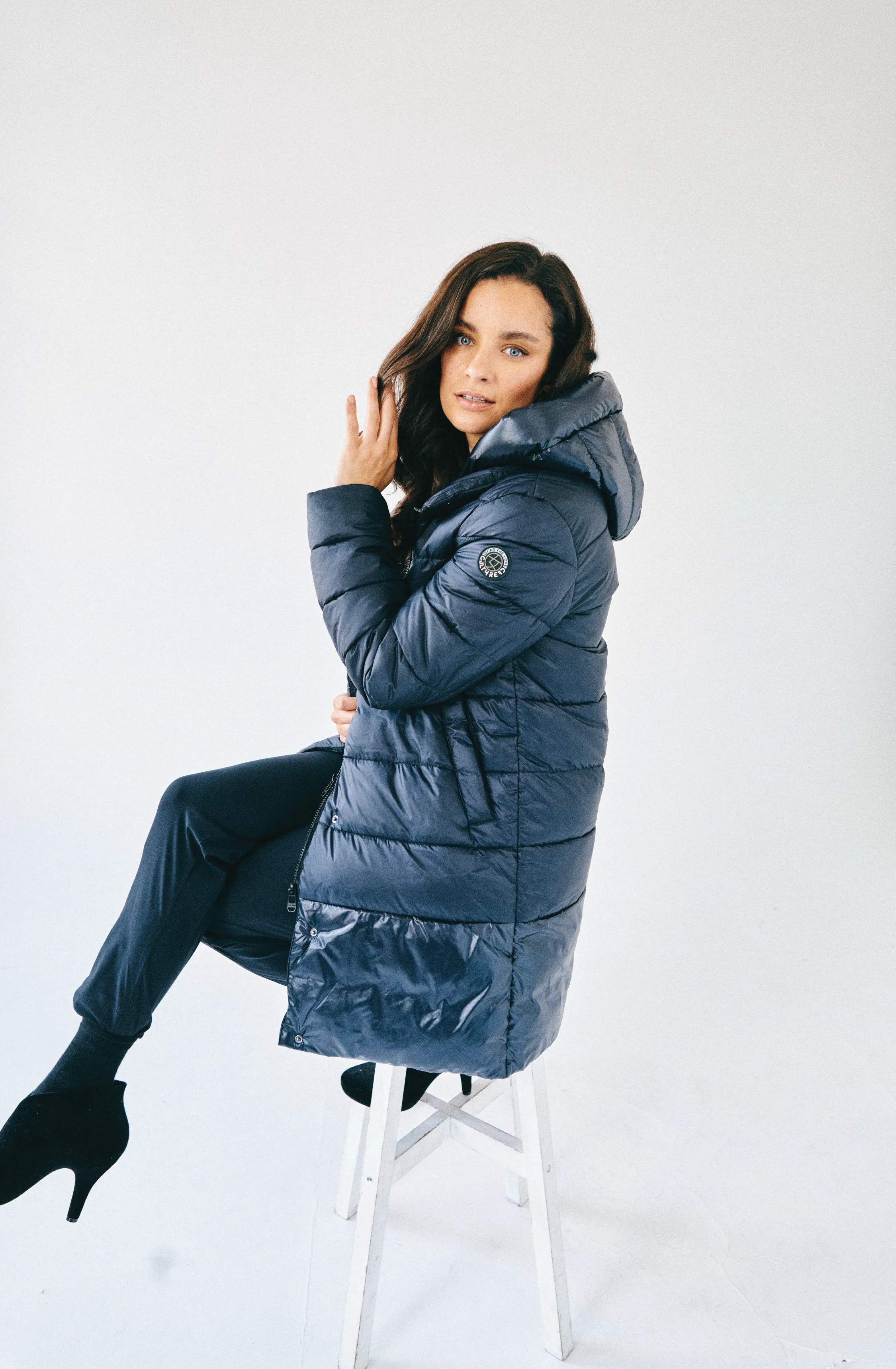 CHEPSTOW long navy blue puffer jacket