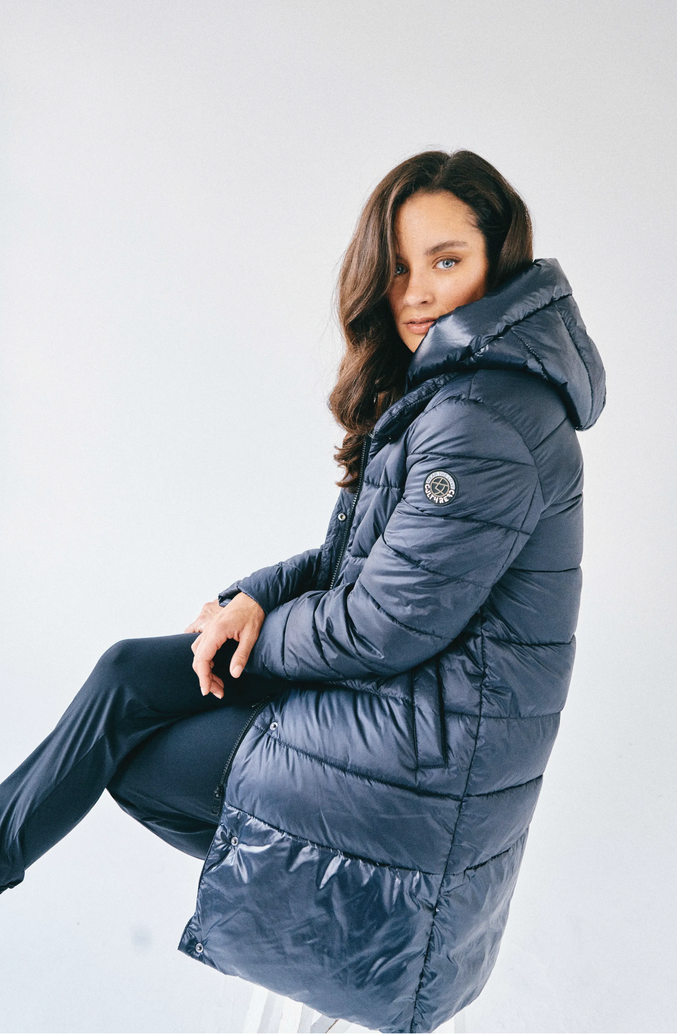 CHEPSTOW long navy blue puffer jacket