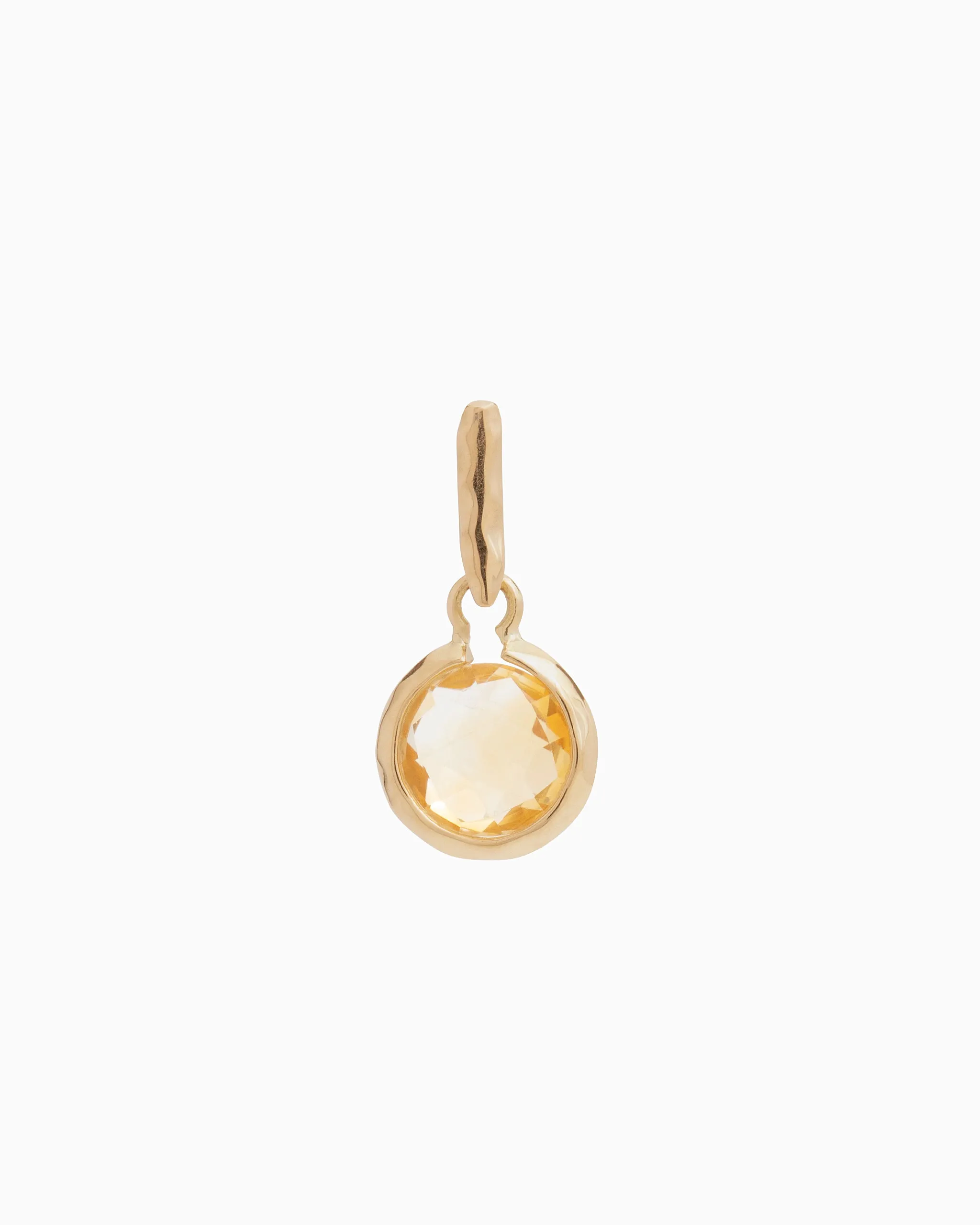 Circle Stone Pendant - Citrine