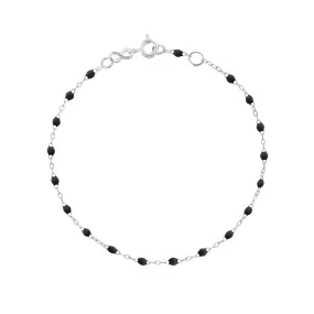 Classic Gigi Black bracelet, White Gold, 6.7"