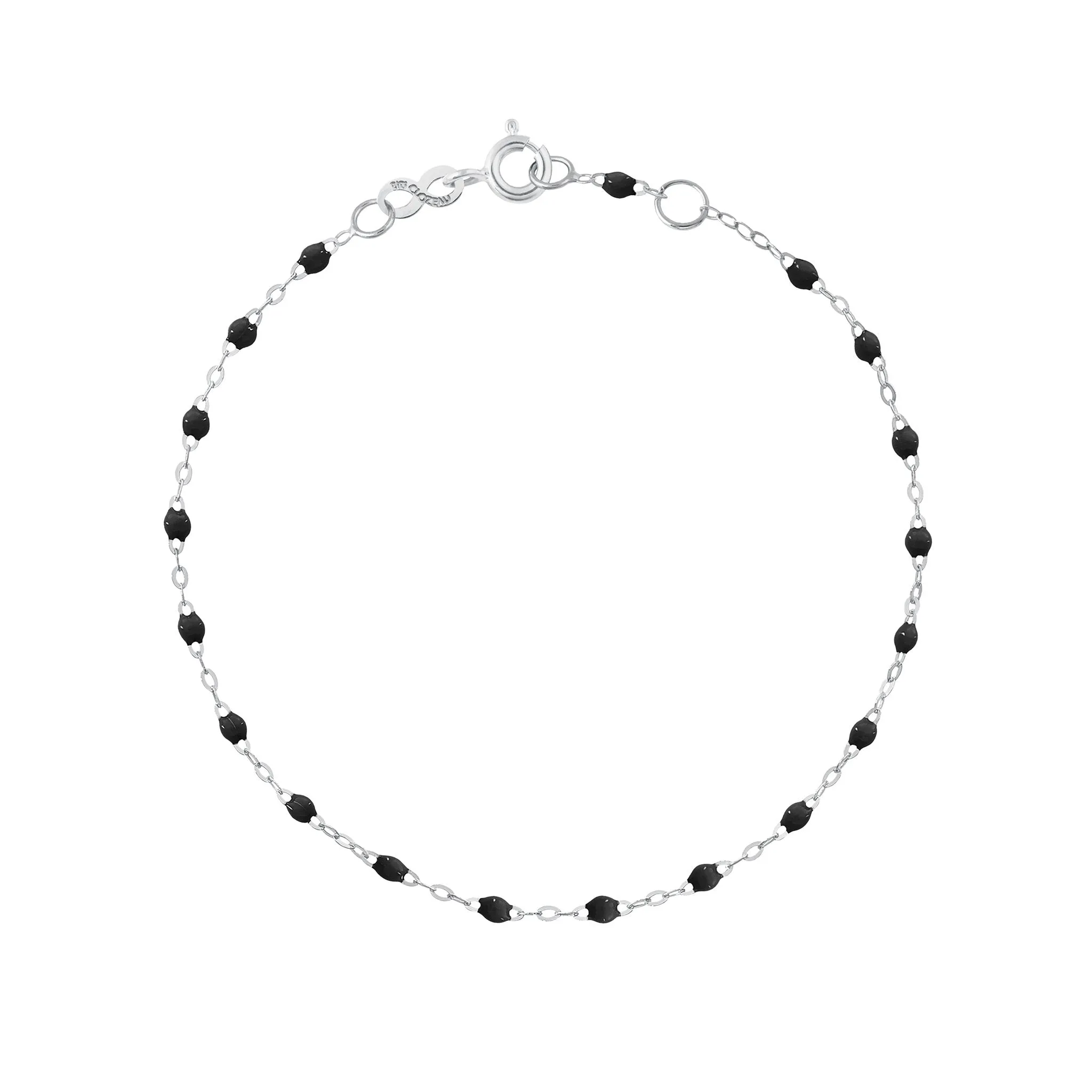 Classic Gigi Black bracelet, White Gold, 6.7"