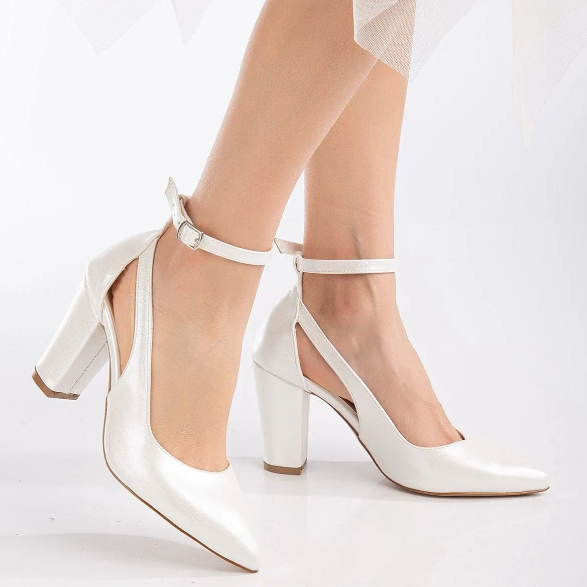 Colette Vegan Leather Wedding Shoes | Ivory