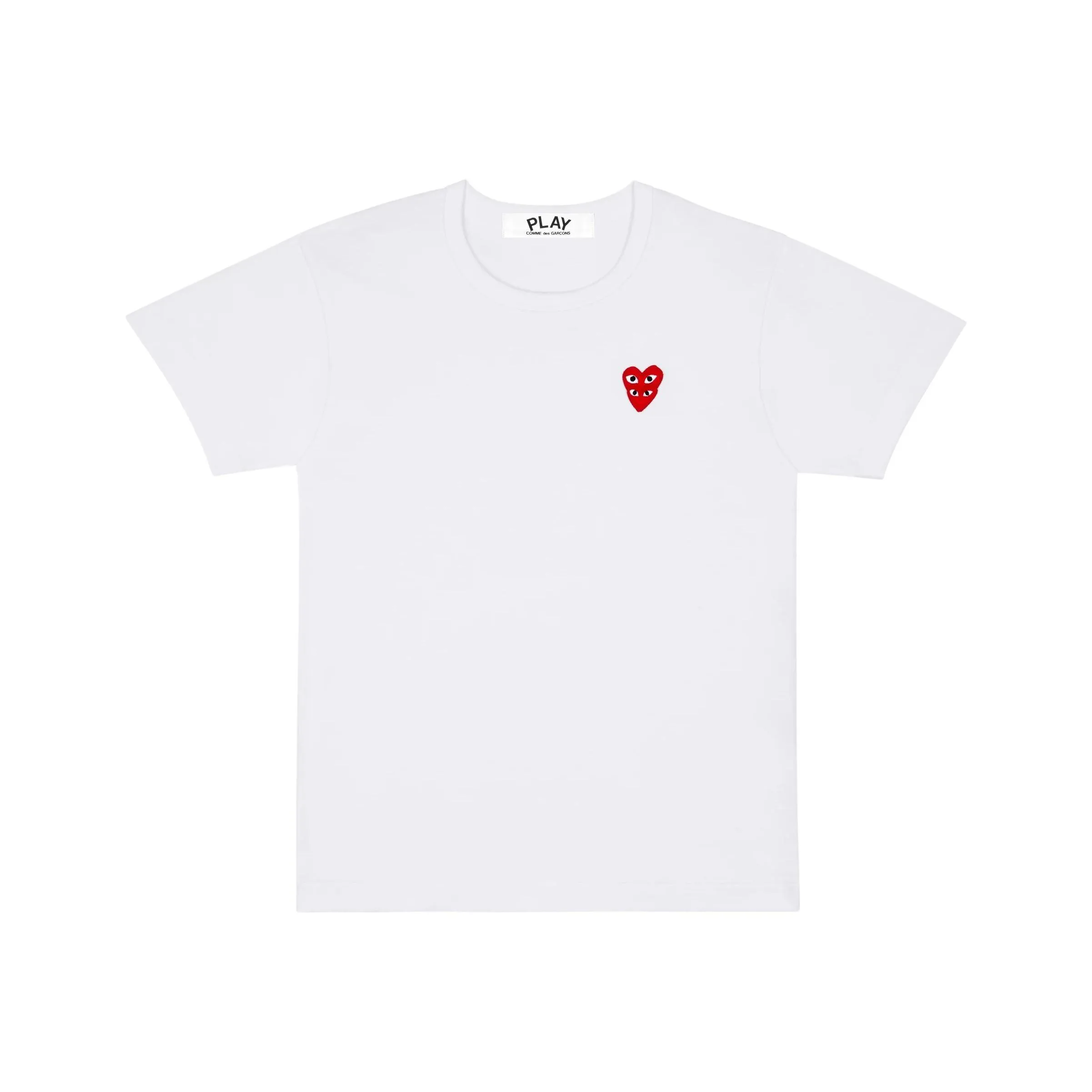 COMME DES GARCONS EMBRODIERED DOUBLE RED HEART T-SHIRT