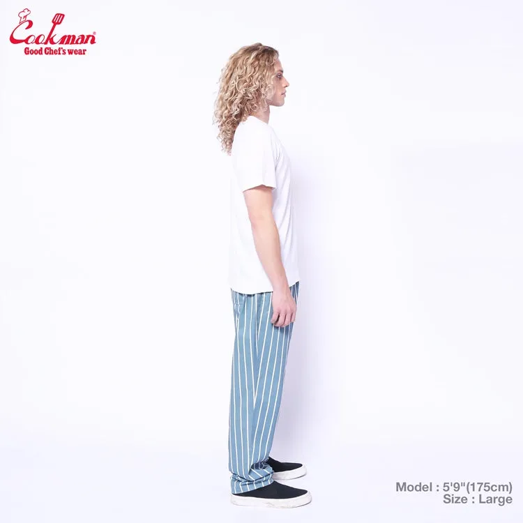 Cookman Chef Pants - Stripe : Malibu Blue