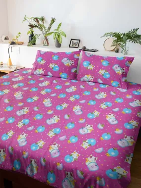 Cotton Family Bedsheet With Pillow Cover