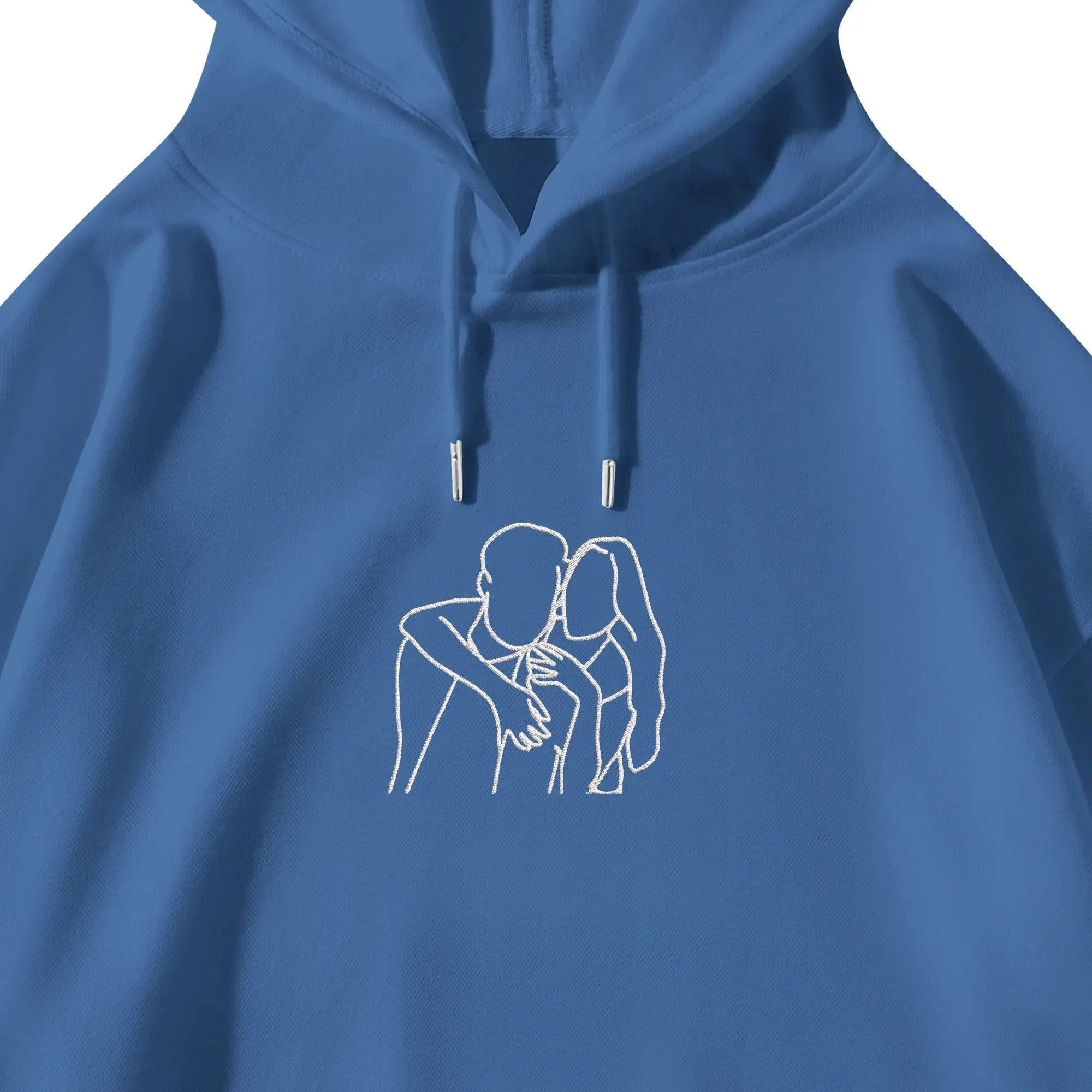 Custom Portrait Outline Unisex Embroidered Hoodie Personalized Sweatshirt