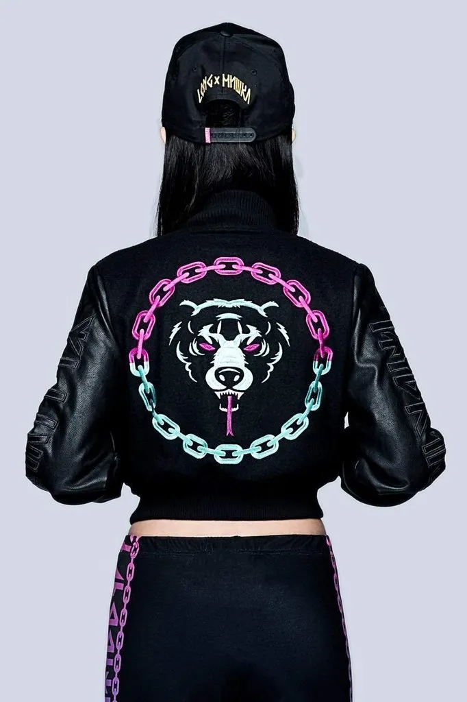 Death Adder Chain Crop Varsity Jacket