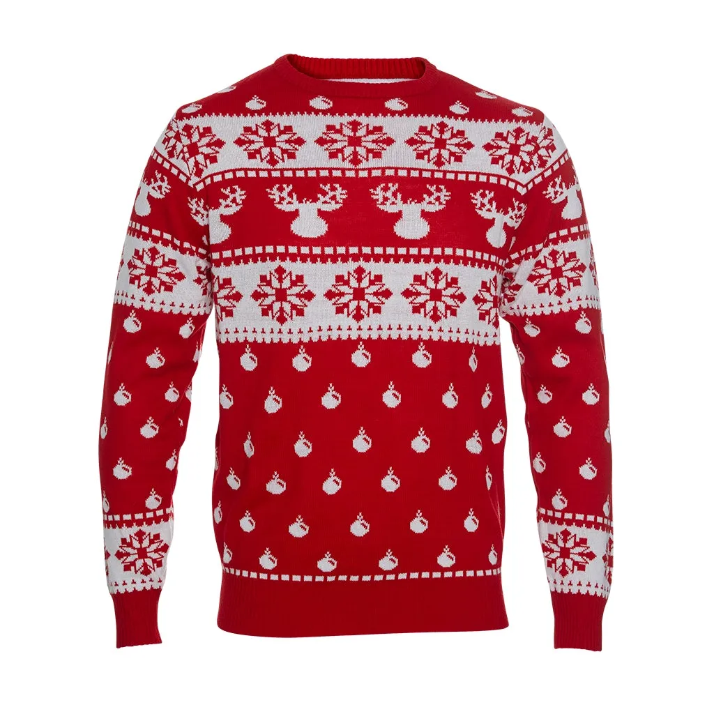 Den Klassiske Julesweater Rød - Dame.