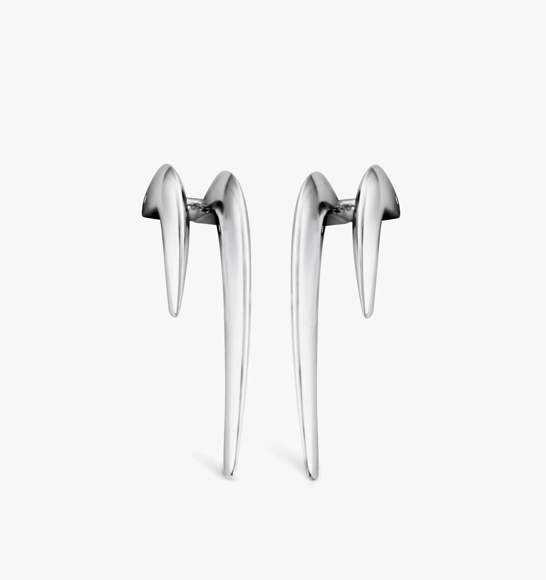 Derawan claws single earring | Sterling Silver - White Rhodium