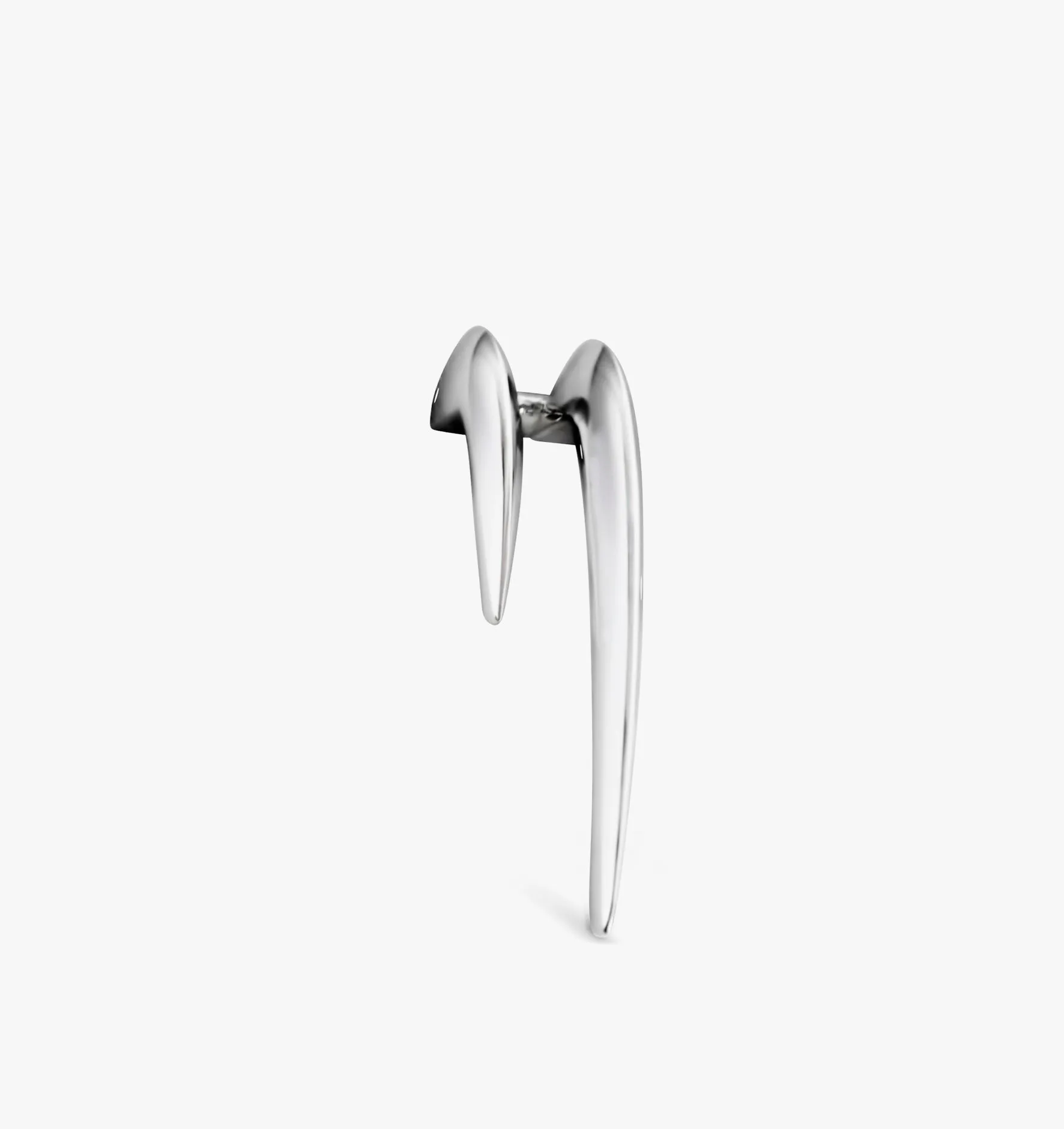 Derawan claws single earring | Sterling Silver - White Rhodium