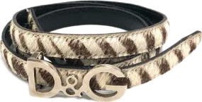 Dolce & Gabbana Cream Animal Print Belt One Size